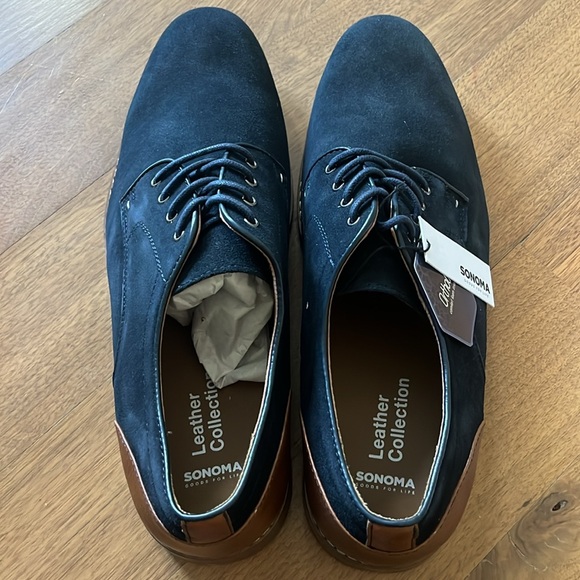 NWT!✨Sonoma men’s dress shoes. Navy brown suede. Size 13 wide. - Picture 5 of 11